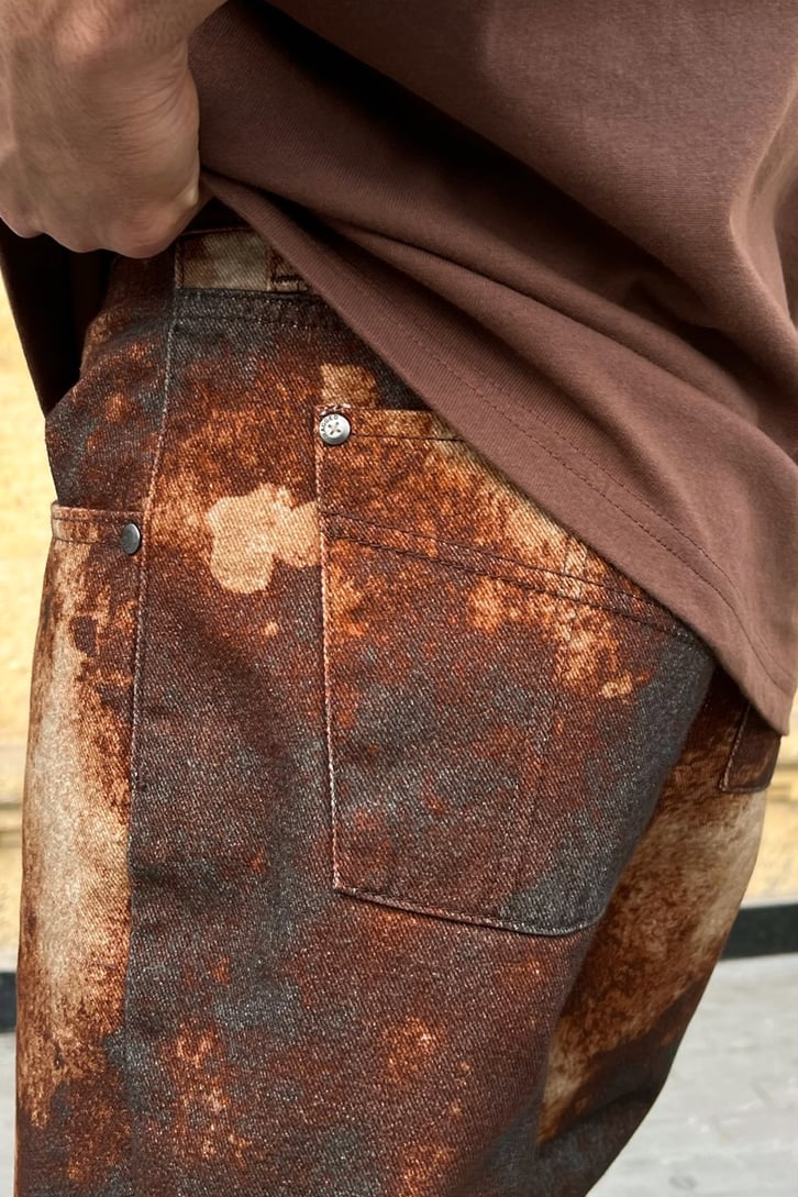 Rusty Pattern Baggy Jean