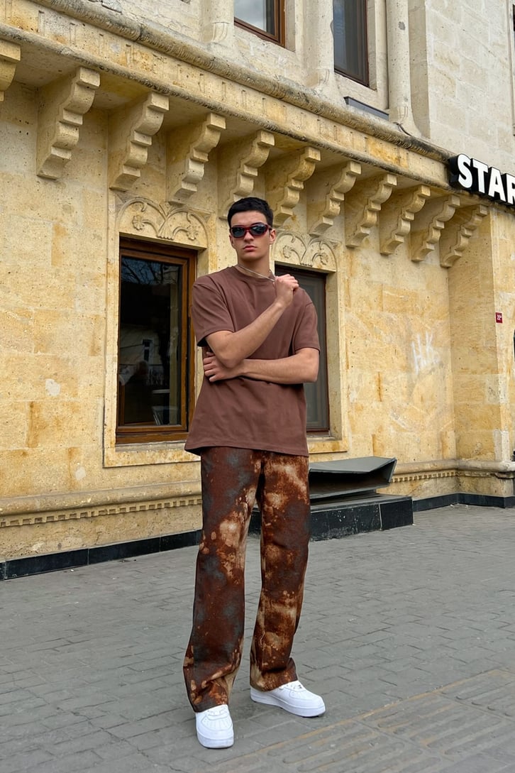 Rusty Pattern Baggy Jean