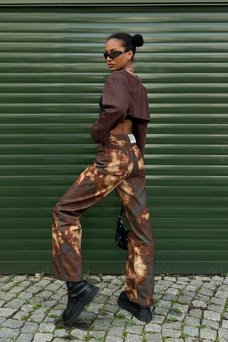 Rusty Pattern Baggy Jean