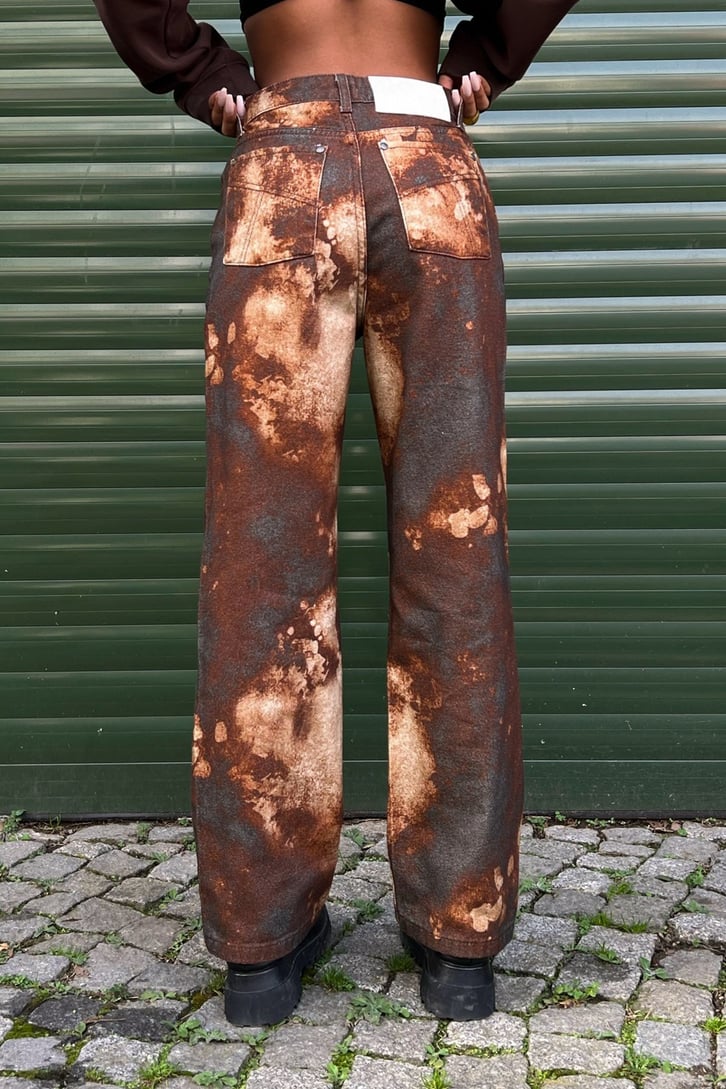 Rusty Pattern Baggy Jean
