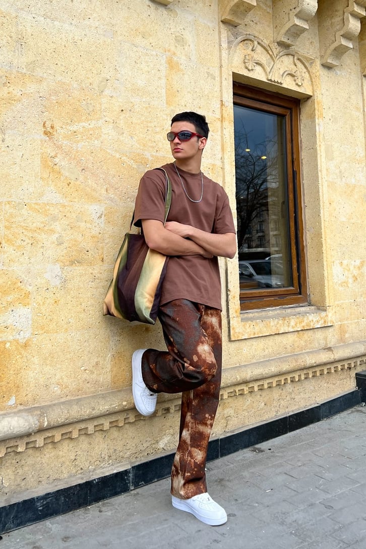 Rusty Pattern Baggy Jean