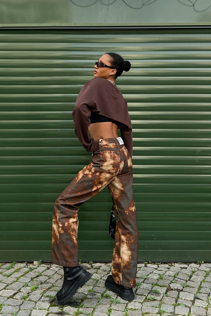 Rusty Pattern Baggy Jean