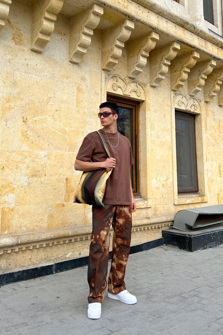 Rusty Pattern Baggy Jean