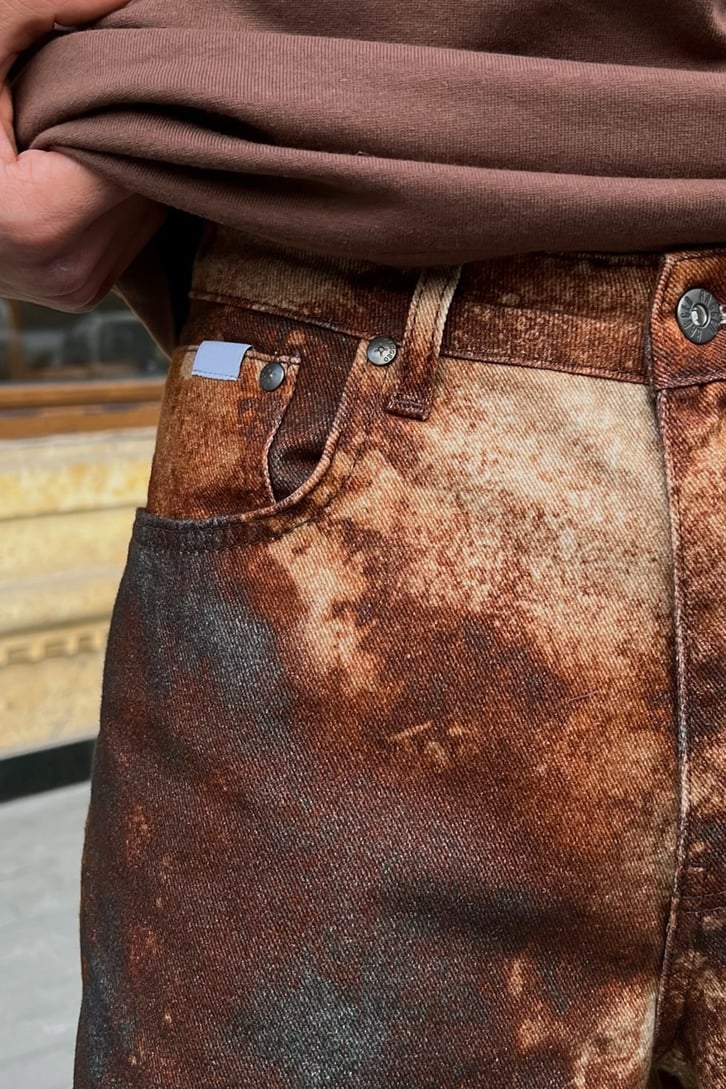 Rusty Pattern Baggy Jean