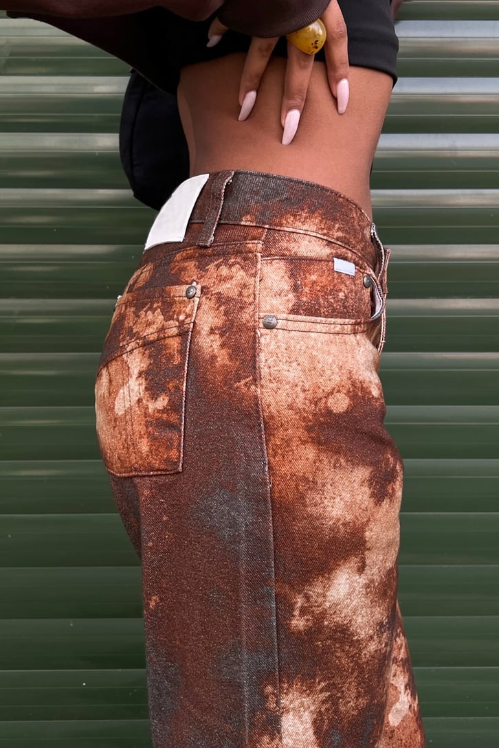 Rusty Pattern Baggy Jean