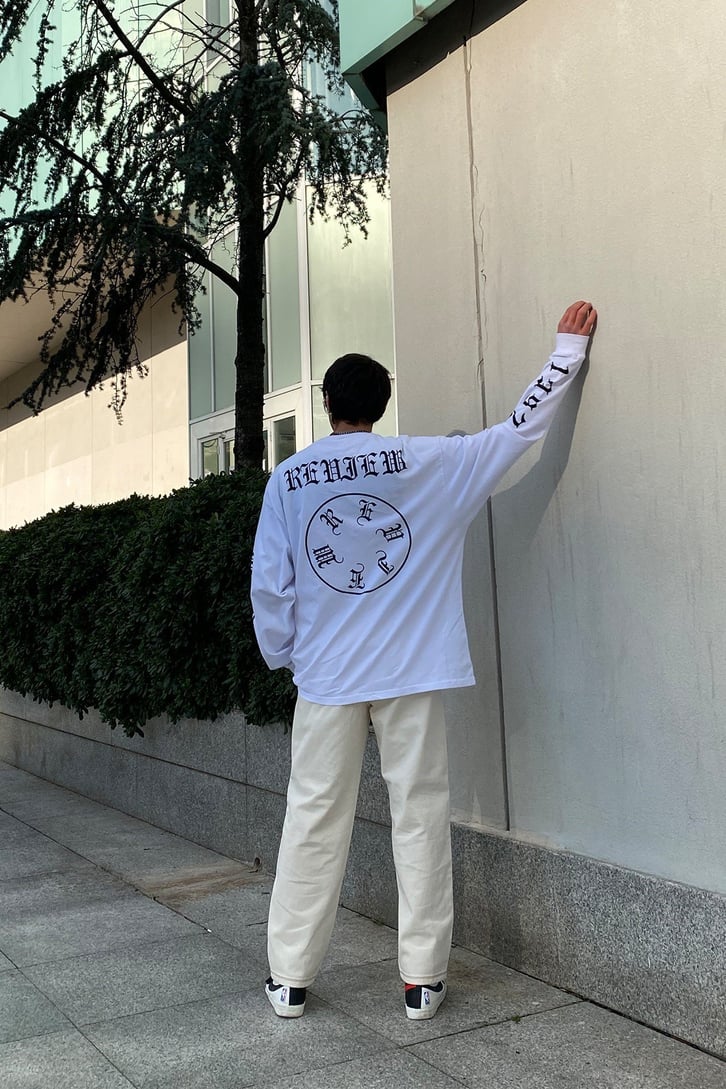 RV Circle Printed Oversize Beyaz Sweatshirt