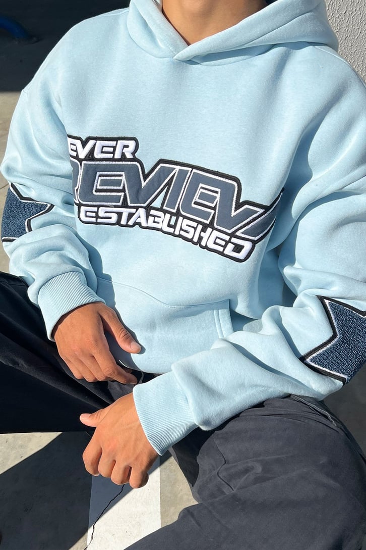 Rv Never Star Nakışlı Bebek Mavisi Oversize Sweatshirt