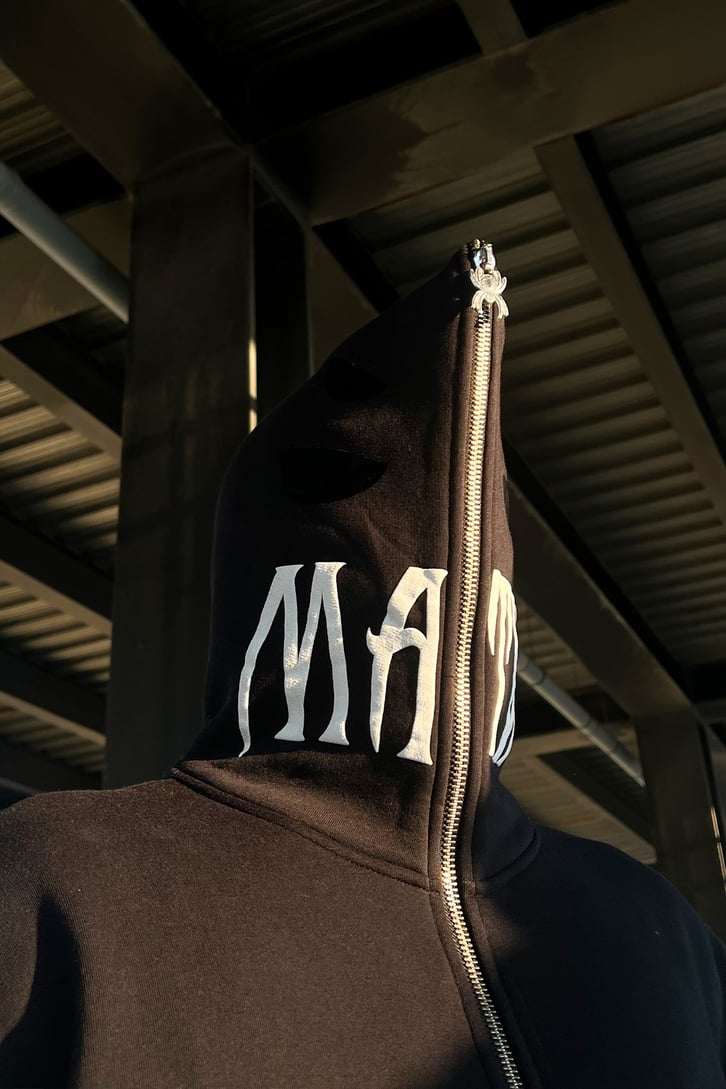 Rv Spider Web Full Zip Siyah Oversize Sweatshirt
