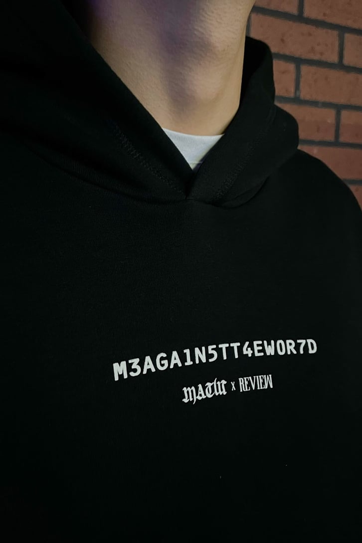 Rv Thermal Human Sırt Baskılı Siyah Hoodie