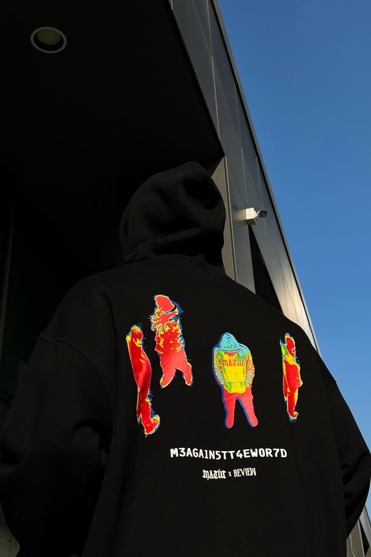 Rv Thermal Human Zipper Siyah Oversize Hoodie