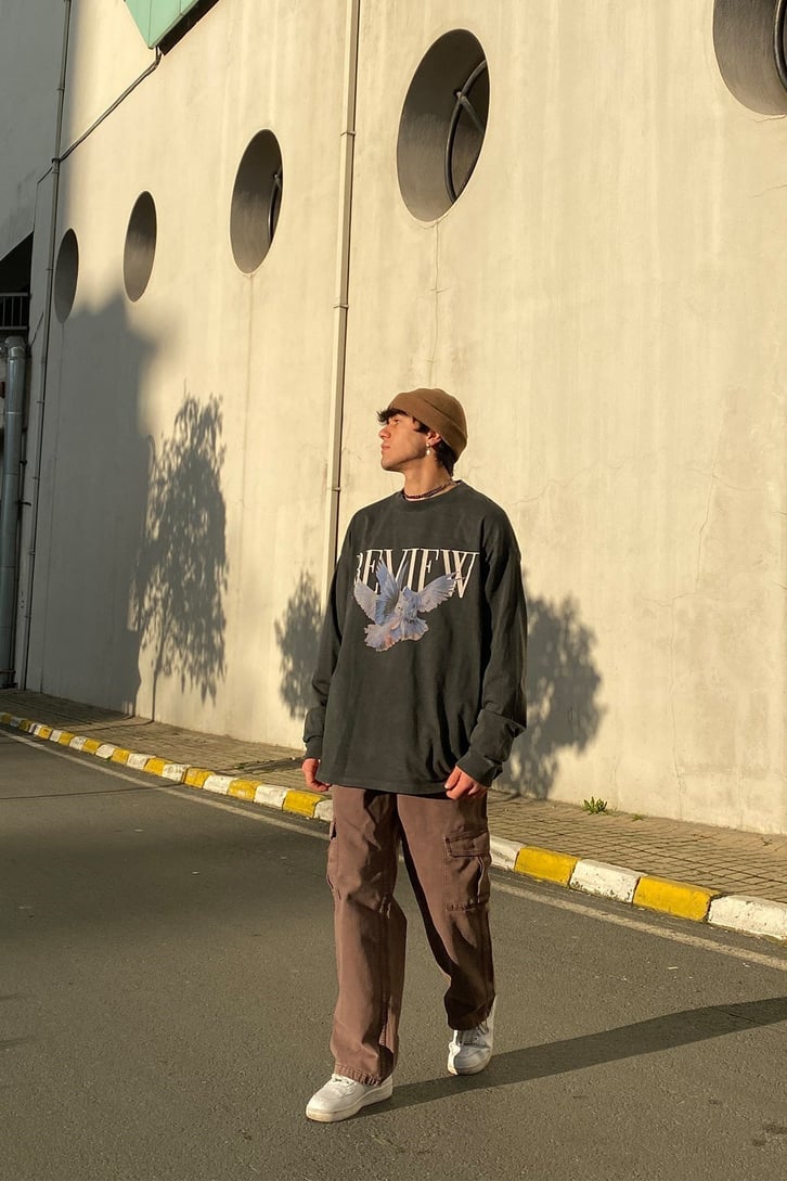 RV Twins Bird Oversize Printed Sweatshirt