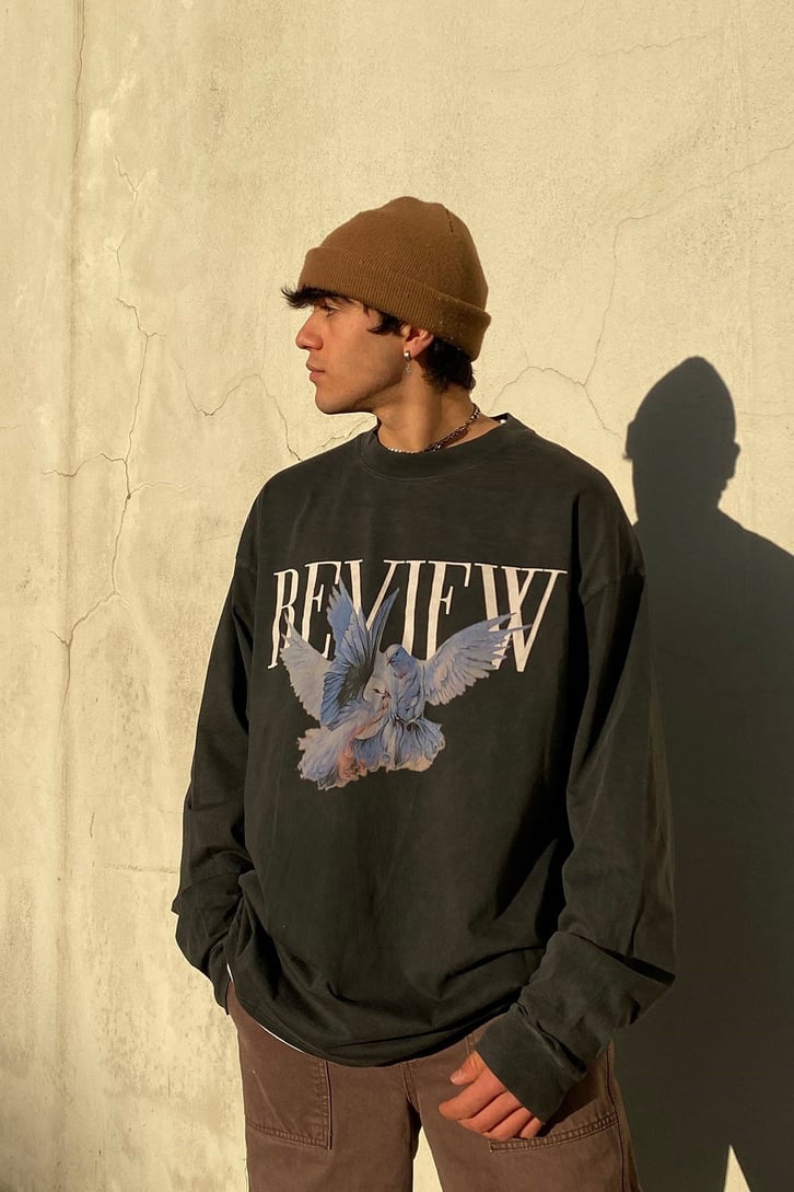 RV Twins Bird Oversize Printed Sweatshirt