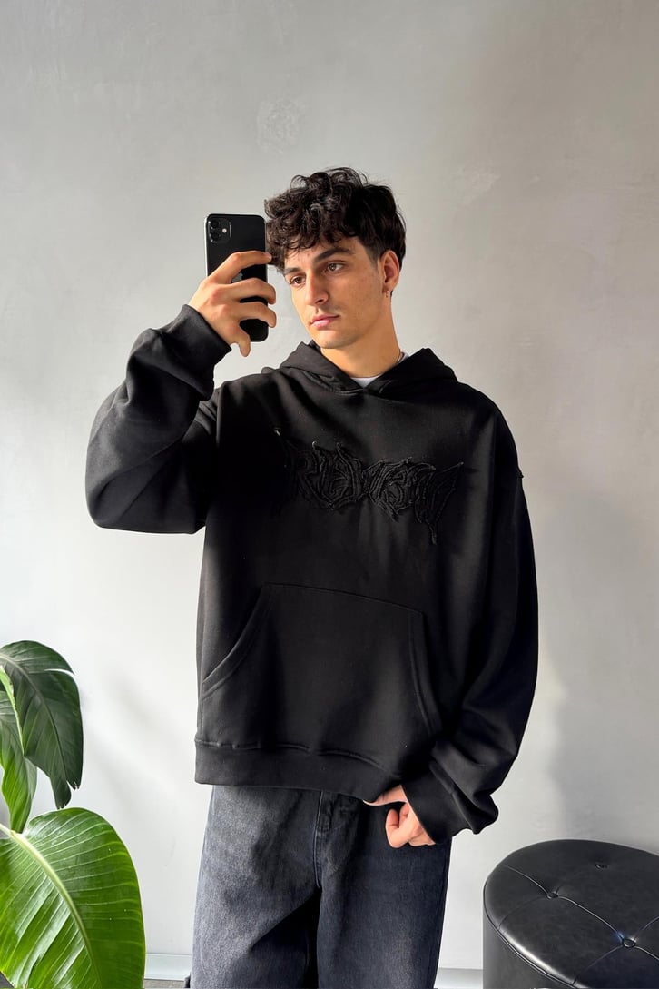 Rw Nakışlı Oversize Hoodie