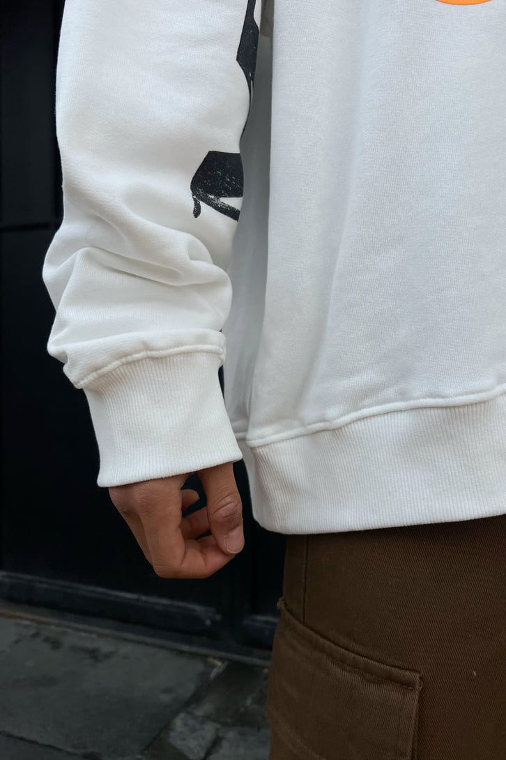 Ryla Baskılı Ekru Oversize Sweatshirt