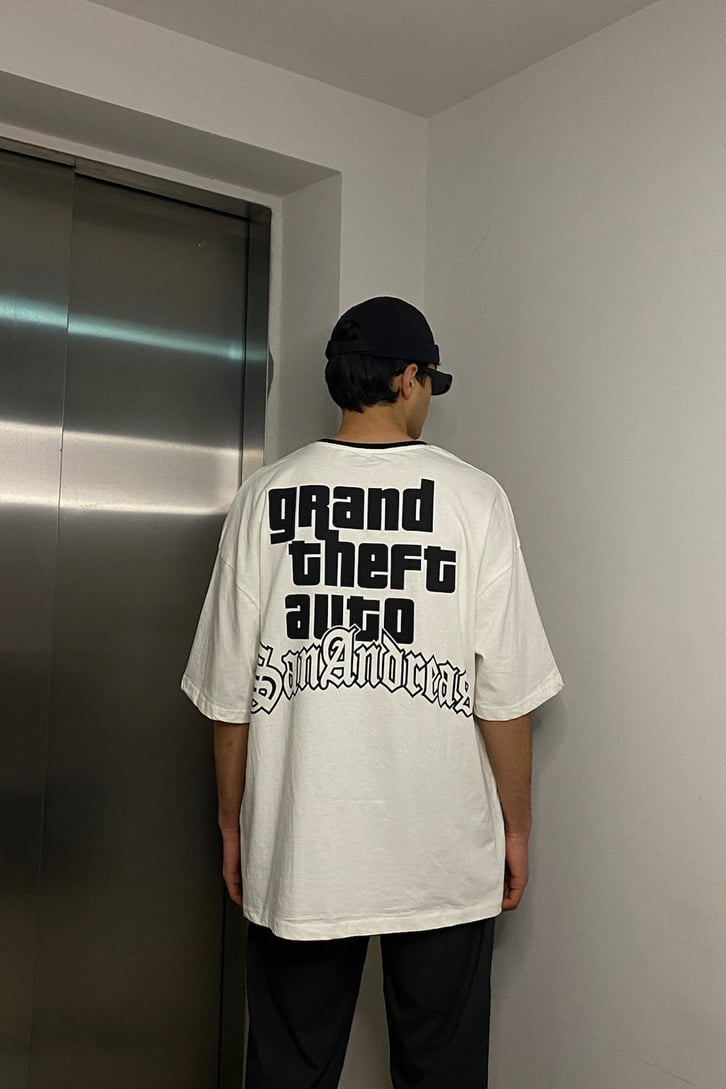 S.A City Krem Oversize Premium Tshirt