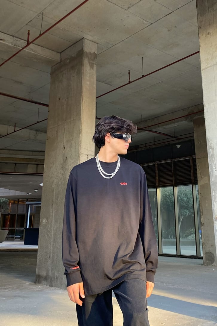 Sabotage Sırt Baskılı Koyu Gri Oversize Sweatshirt