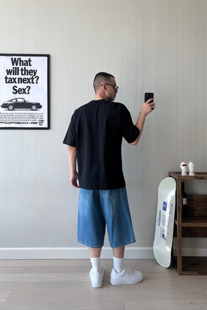 Samurai Nakışlı Oversize Tişört
