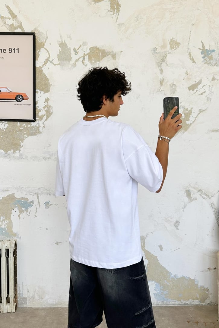 Samurai Nakışlı Oversize Tişört
