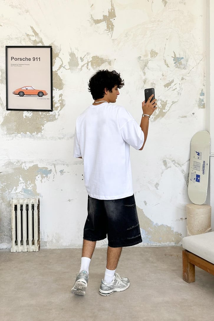 Samurai Nakışlı Oversize Tişört