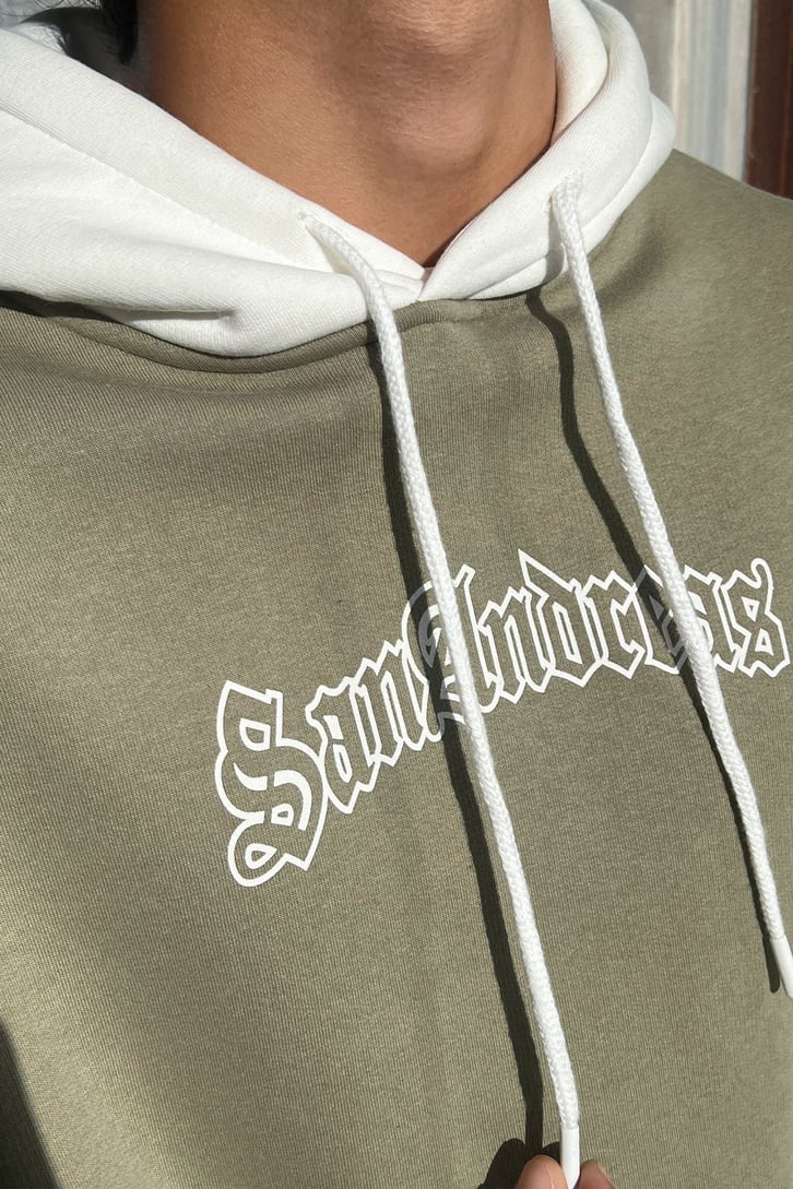 San Andreas Baskılı Oversize Sweatshirt