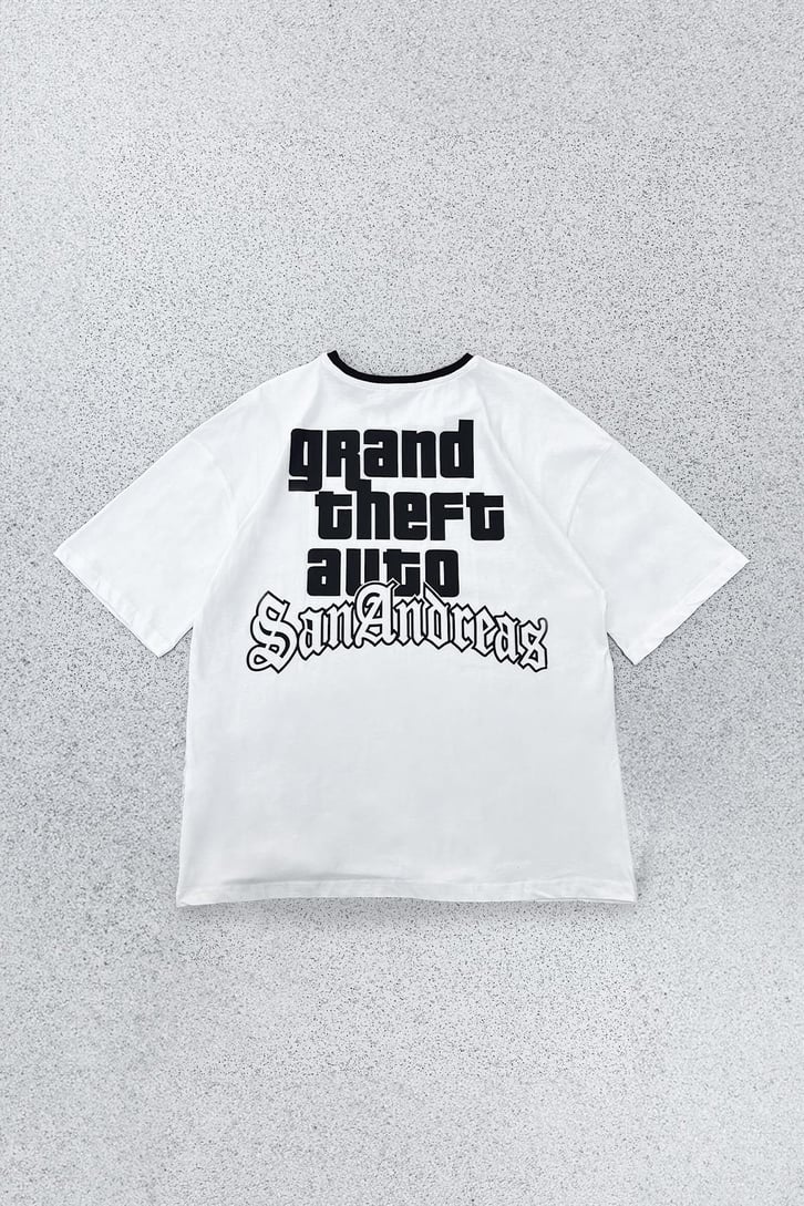 San Andreas Printed Oversize Tişört