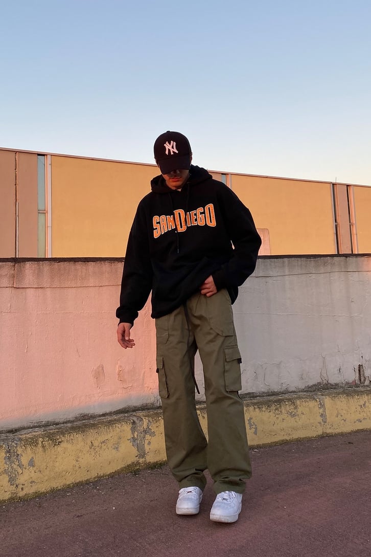 San Diego Oversize Printed Turuncu Hoodie