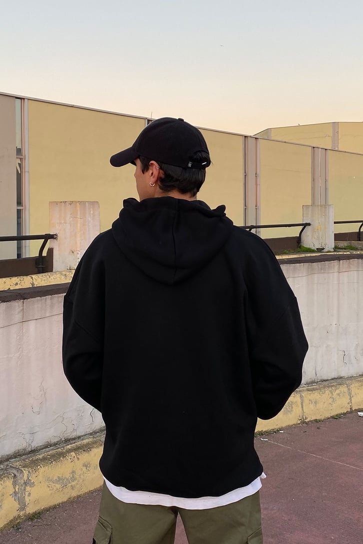 San Diego Oversize Printed Turuncu Hoodie