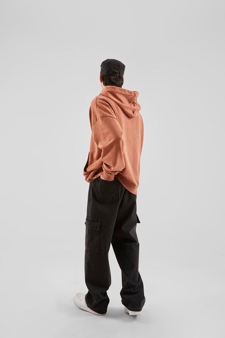 San Francisco Nakışlı Turuncu Oversize Hoodie
