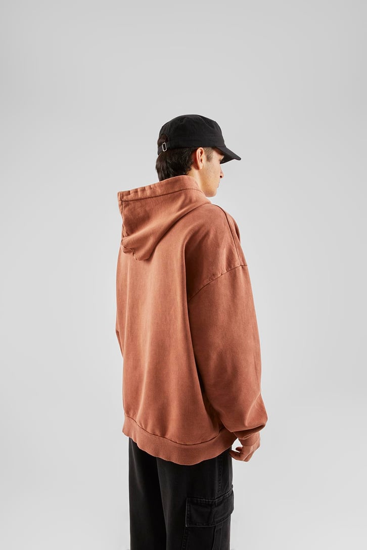San Francisco Nakışlı Turuncu Oversize Hoodie