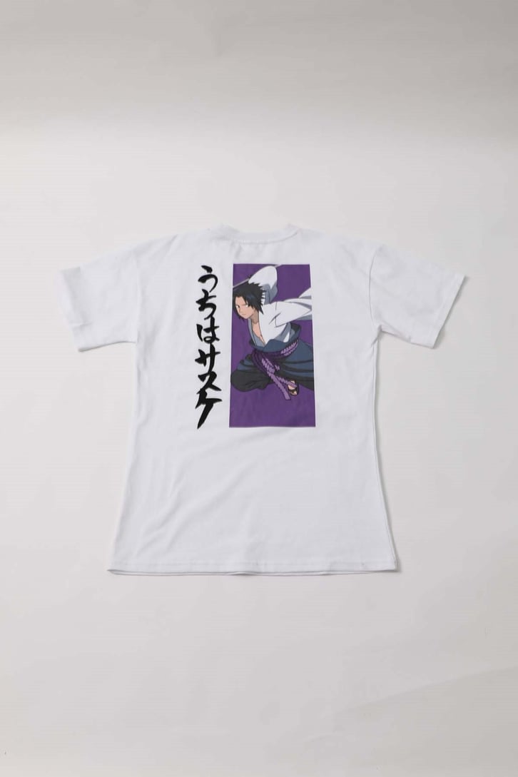 Sasuke Sırt Baskılı Beyaz Oversize Tshirt