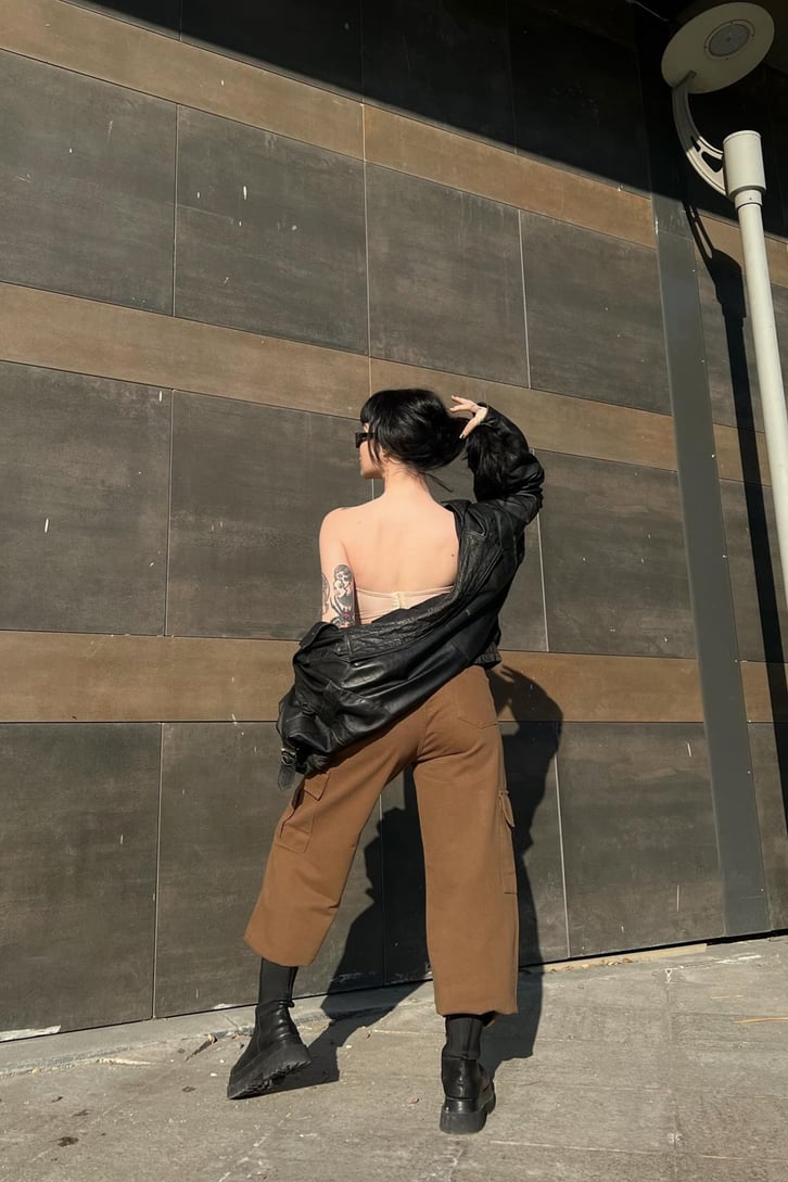 Saten Beyaz Büstiyer Crop