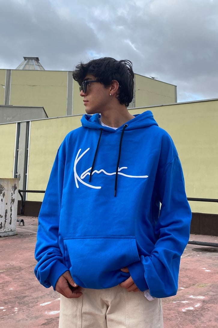 Saxon Blue Chest Logo Oversize Premium Hoodie