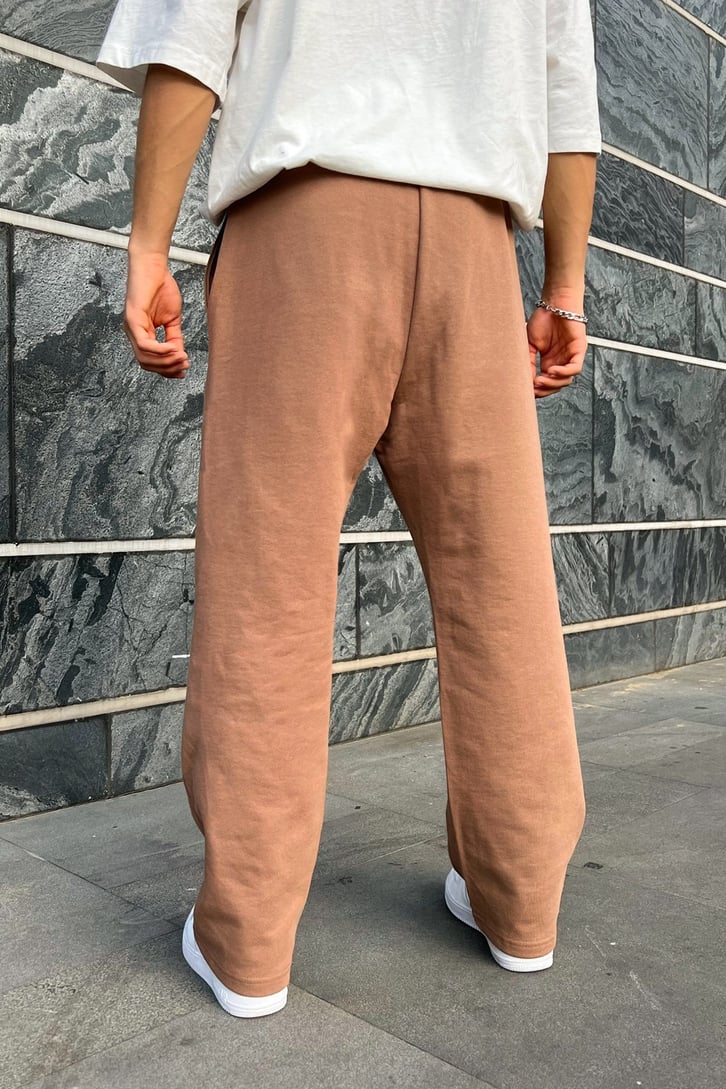 Sc Baskılı Basic Kahverengi Eşofman Altı