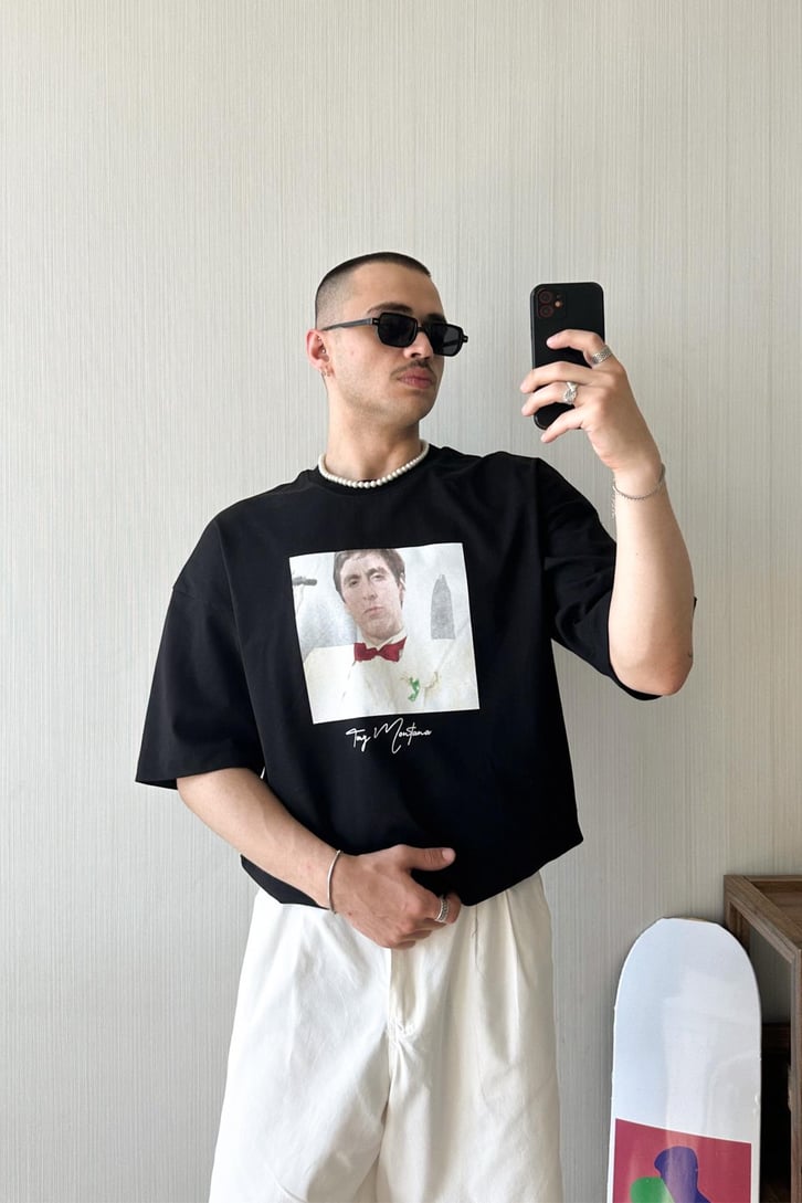 Scarface Baksılı Oversize Tişört