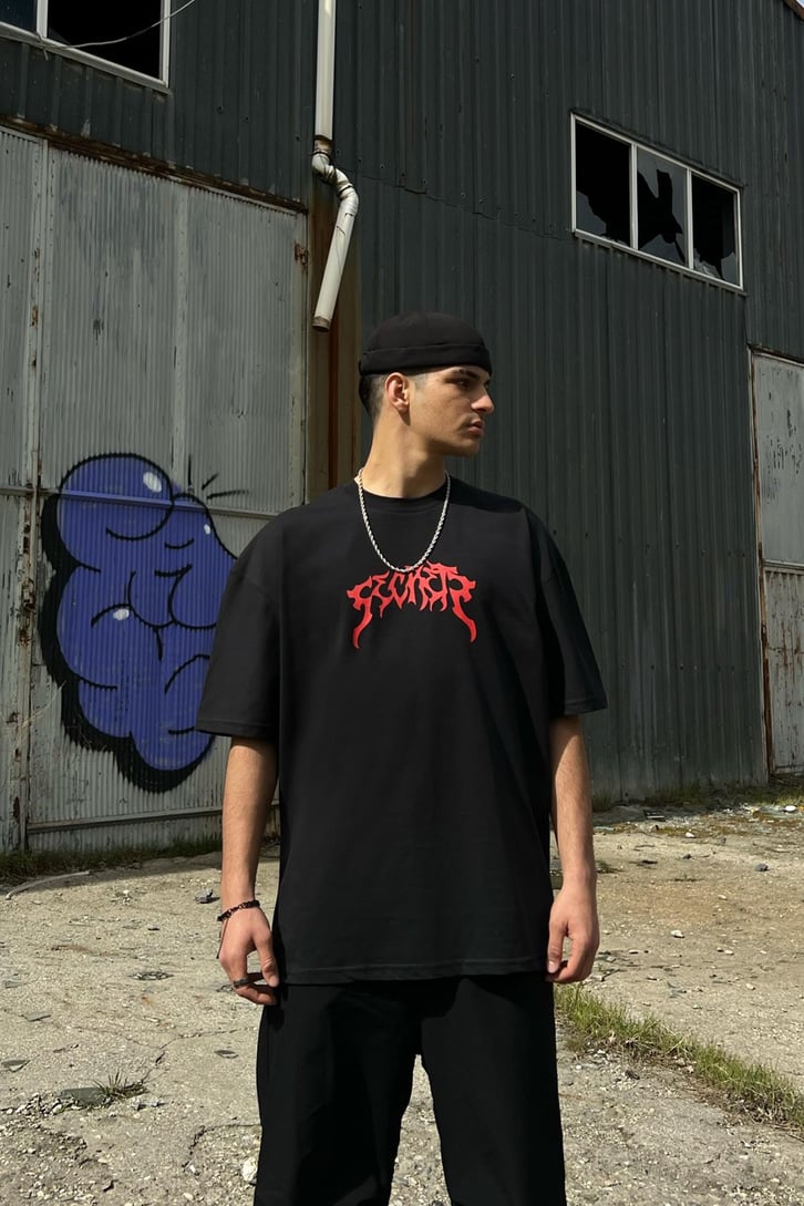 Secret Baskılı Oversize Tshirt