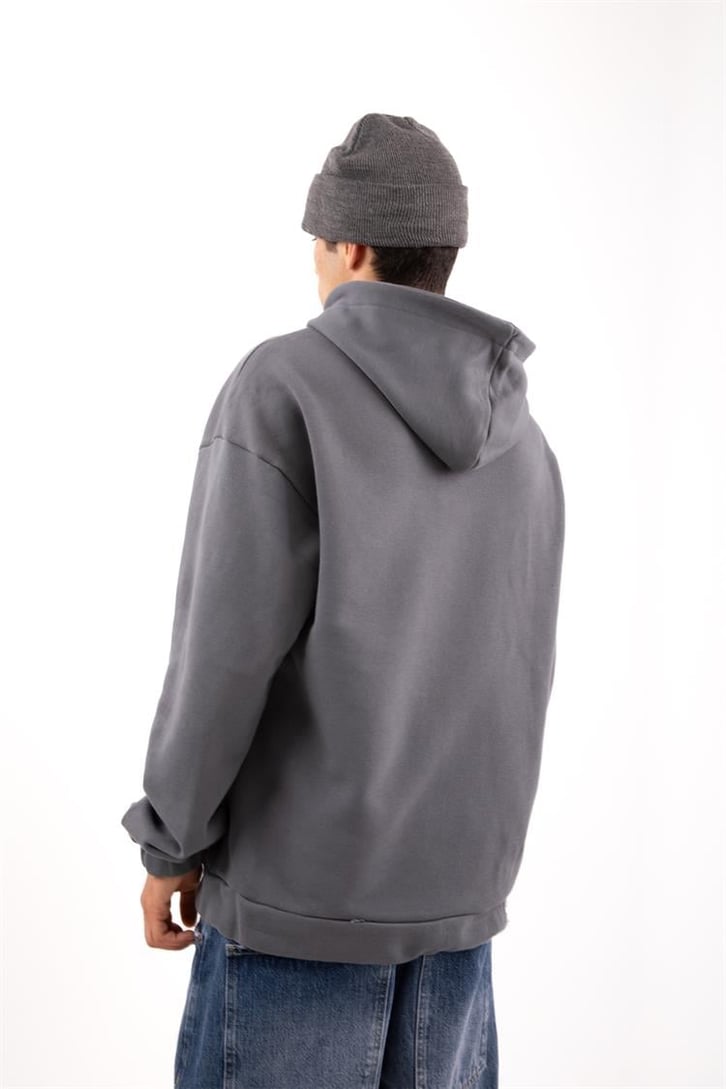 Secret Nakışlı Drips Füme Zip Hoodie