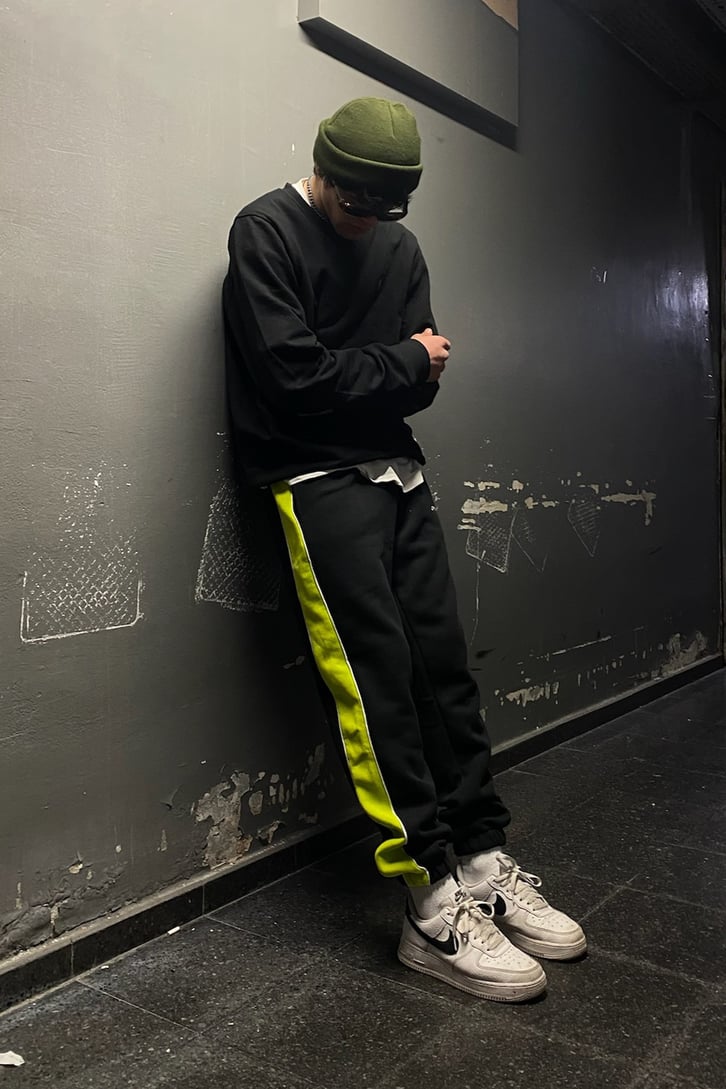Şerit Detay Oversize Sweatpant