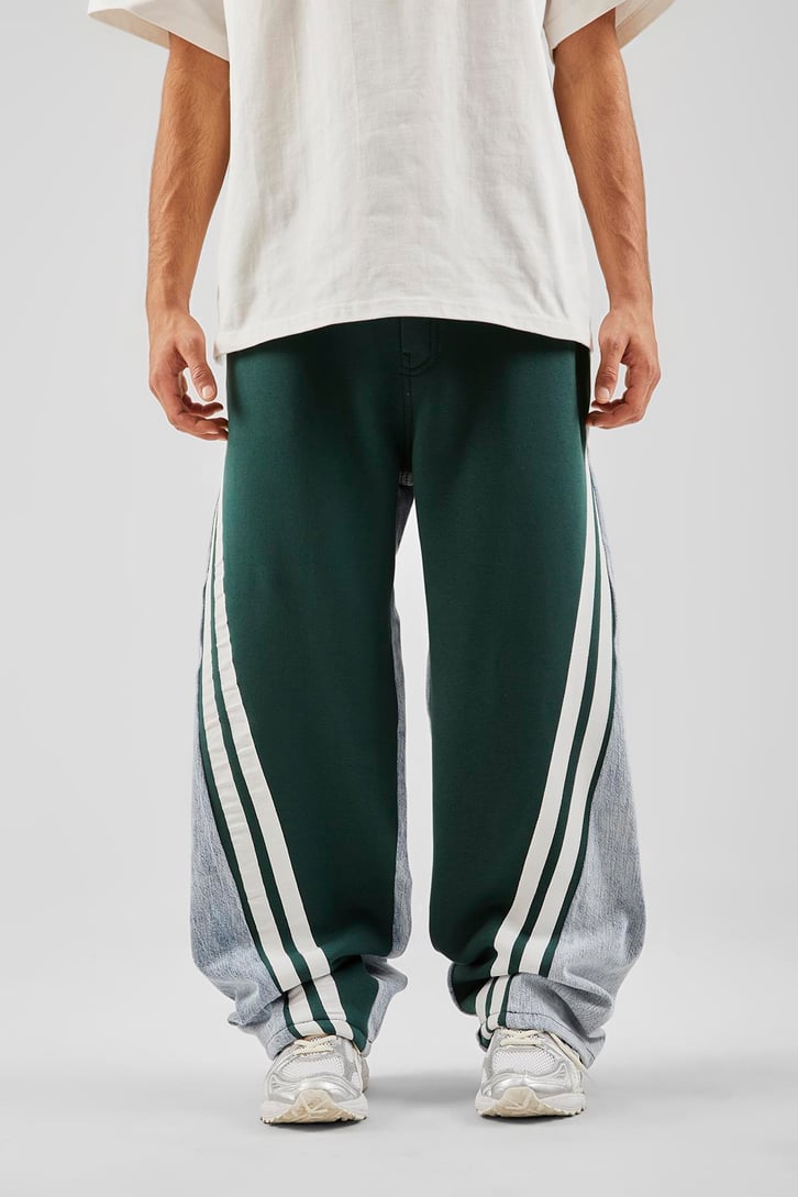 Şeritli Double Color Baggy Eşofman Altı