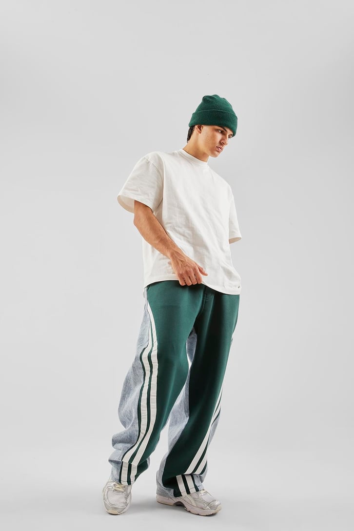 Şeritli Double Color Baggy Eşofman Altı