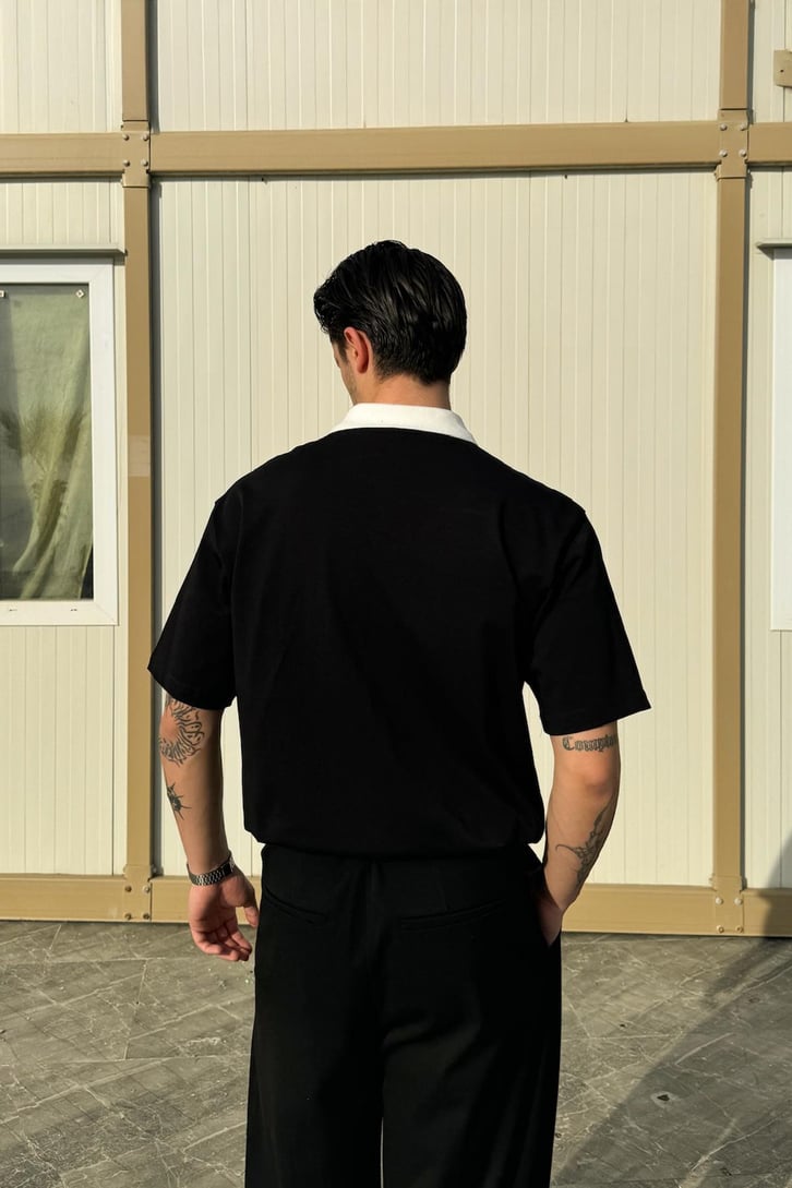 Şeritli Strong Nakışlı Oversize Tişört