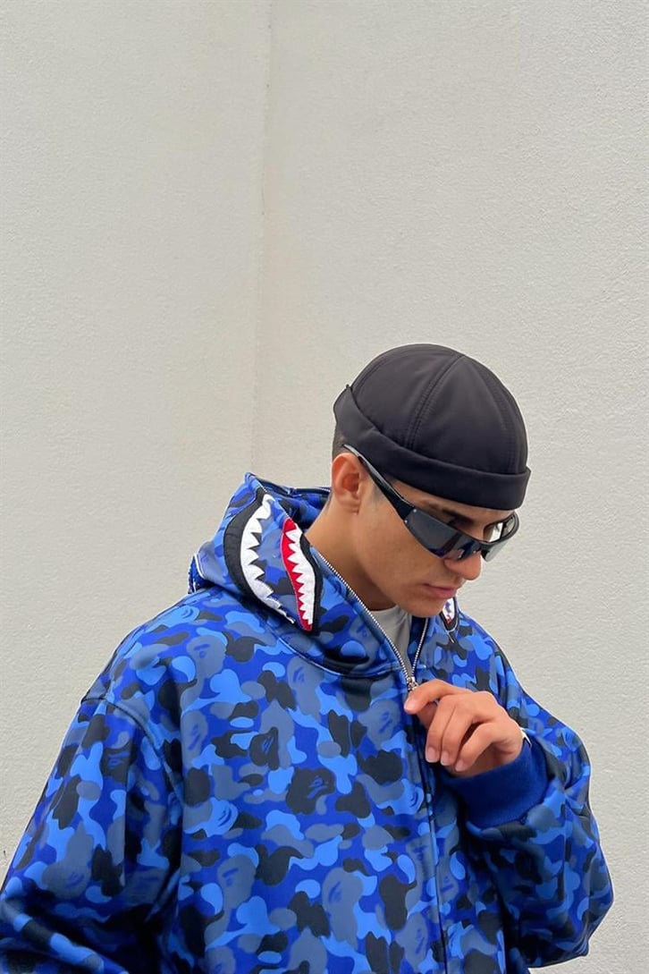 Shark Head Full Zip Lacivert Hoodie