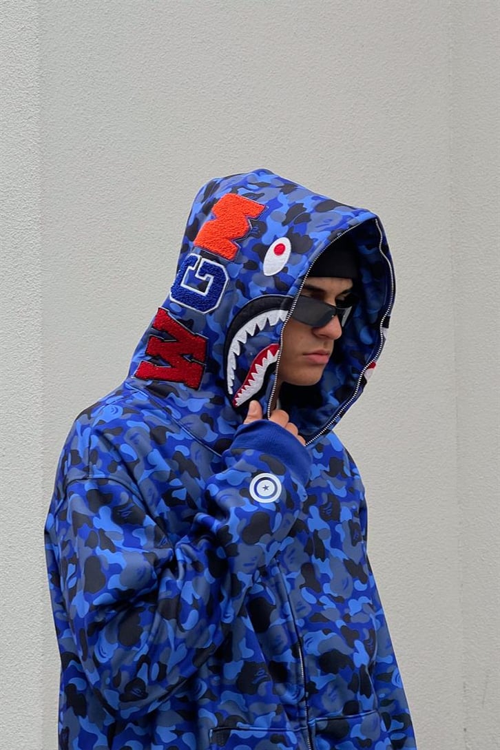 Shark Head Full Zip Lacivert Hoodie