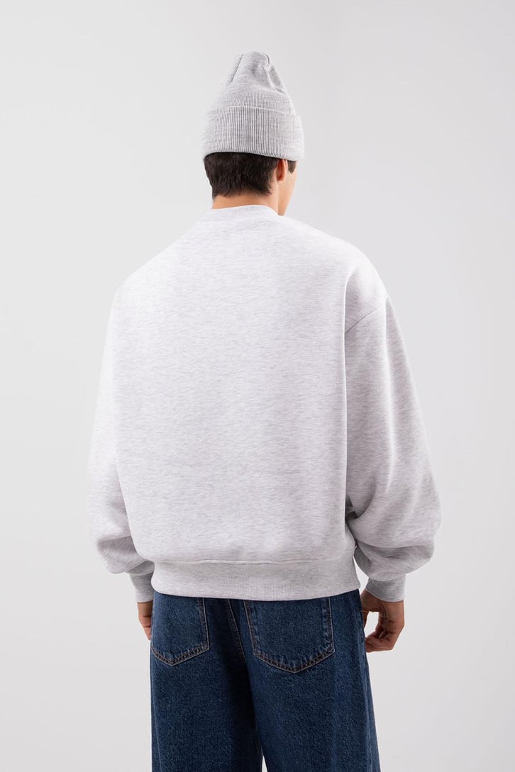 Siberia Marina Print Karmelanj Oversize Sweatshirt