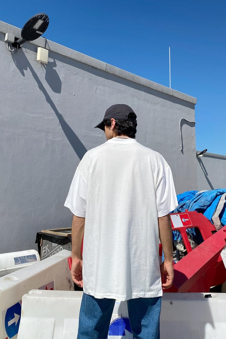 Sick Baskılı Beyaz Oversize Tshirt