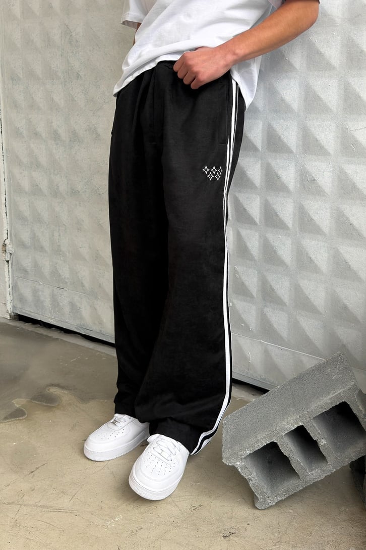 Side Stripe Velour Track Pants