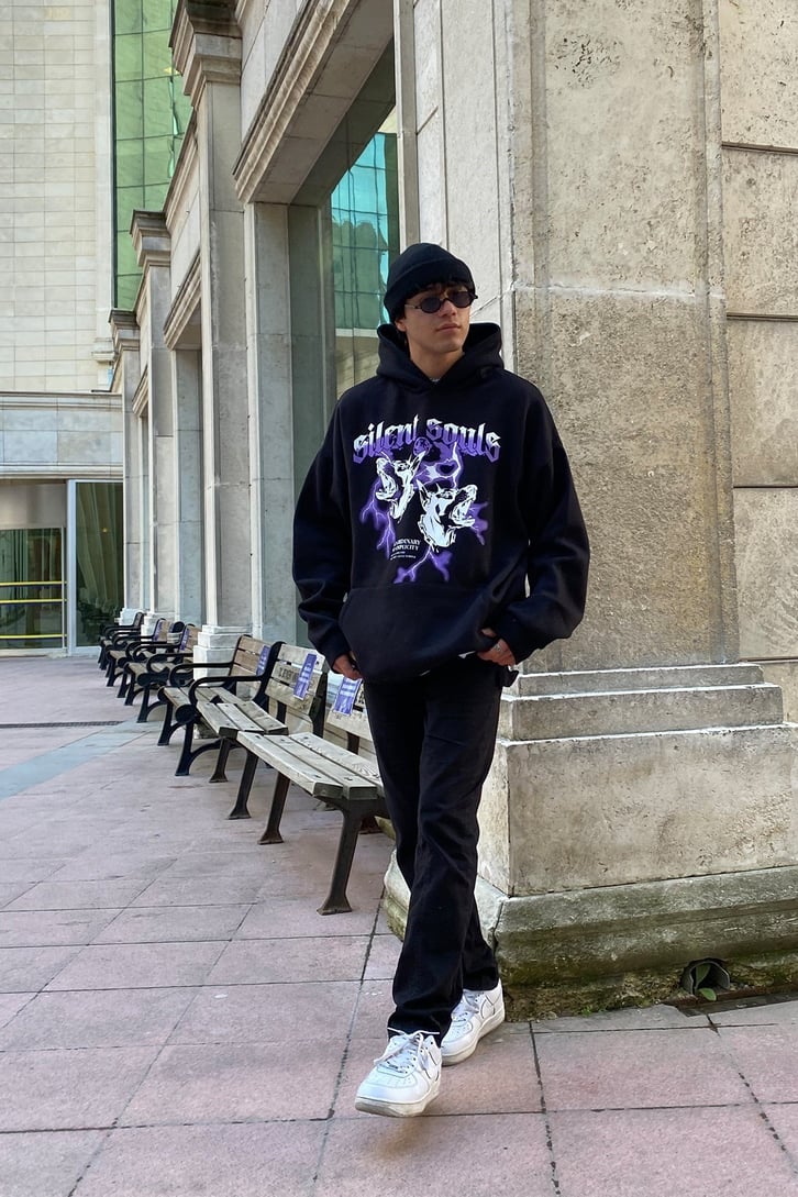 Silent Soul Oversize Printed Premium Hoodie