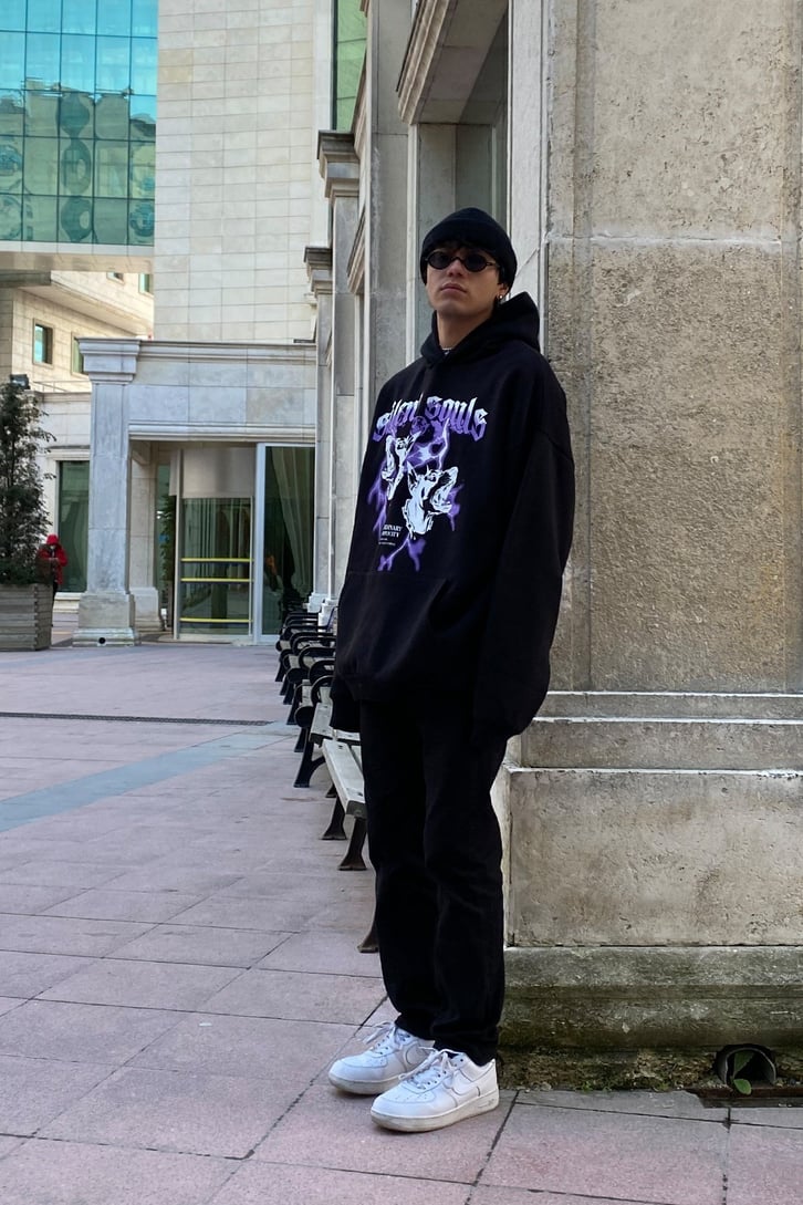 Silent Soul Oversize Printed Premium Hoodie