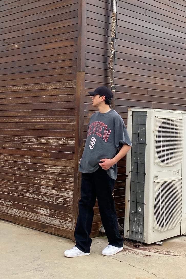 Since 92 Oversize Washed Gray Tshirt