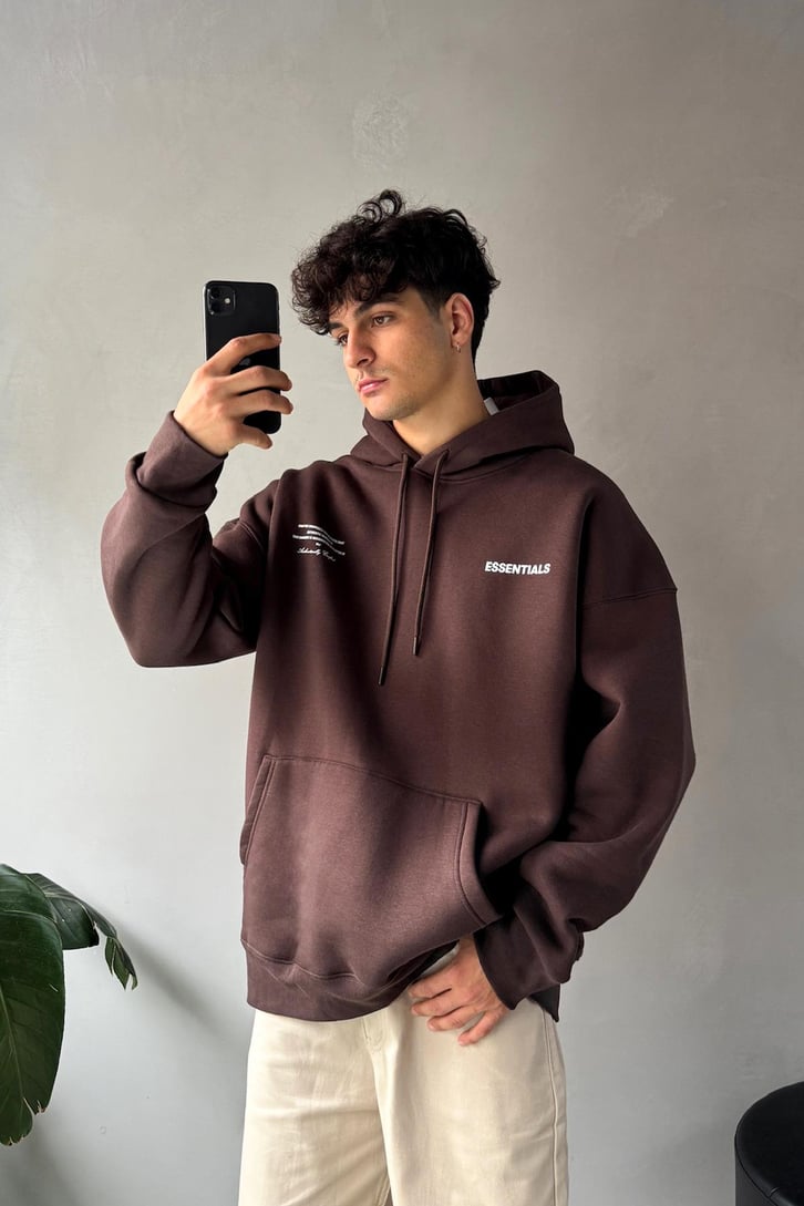 Sırt Baskılı Oversize Hoodie