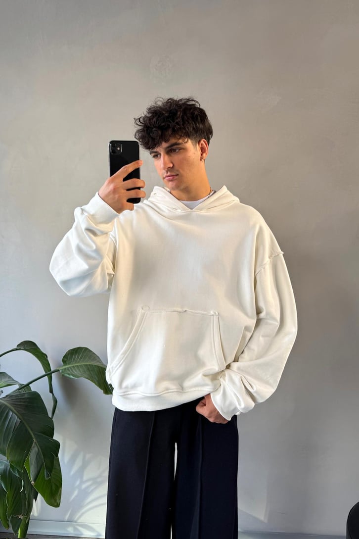 Sırt Baskılı Oversize Hoodie